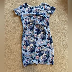 Pink Blush fitted maternity floral dress
